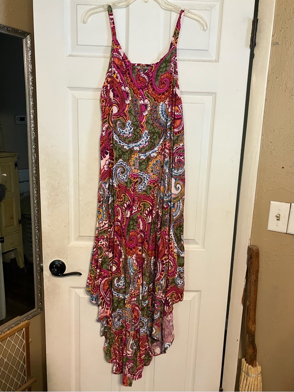 Women’s MSK Pink Paisley Wide-Leg Palazzo Jumpsuit Size S Boho Lighweight Flowy